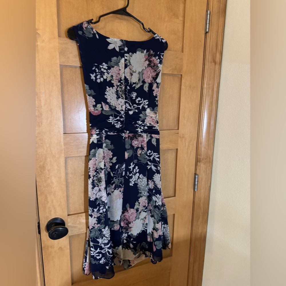 Connected Apparel Navy Floral Midi Dress - Picture 4 of 8